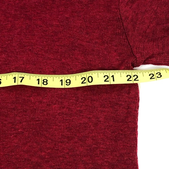 Bordeaux Red Hi Low V-Neck Long Sleeve Top S - Picture 5 of 8